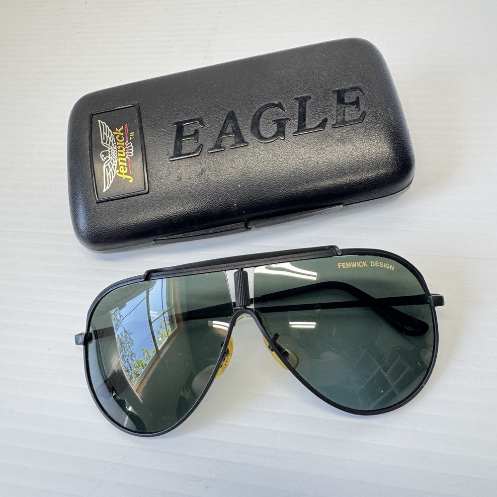 Fenwick Design Eagle Sport Sunglasses in Case Vintage Aviator